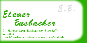 elemer busbacher business card